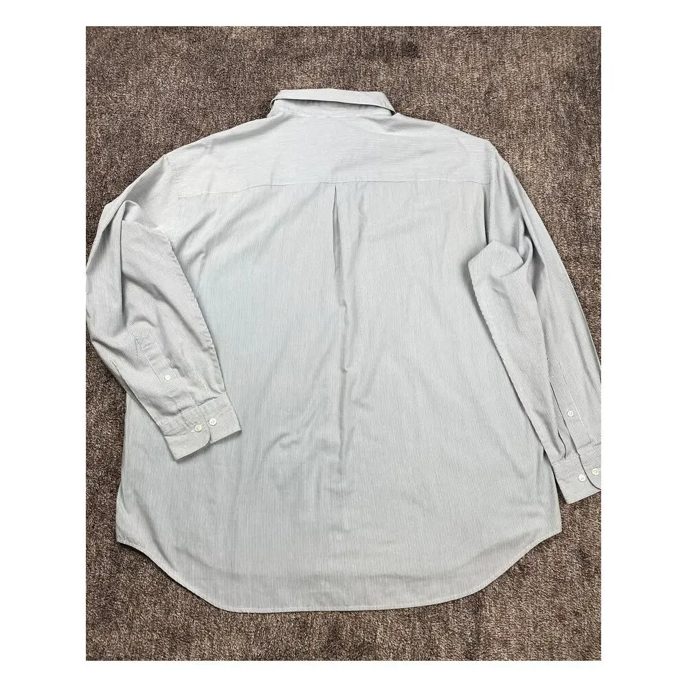 Vintage Crazy Horse Mens Button Down Shirt 2XL Gray White Micro Stripe